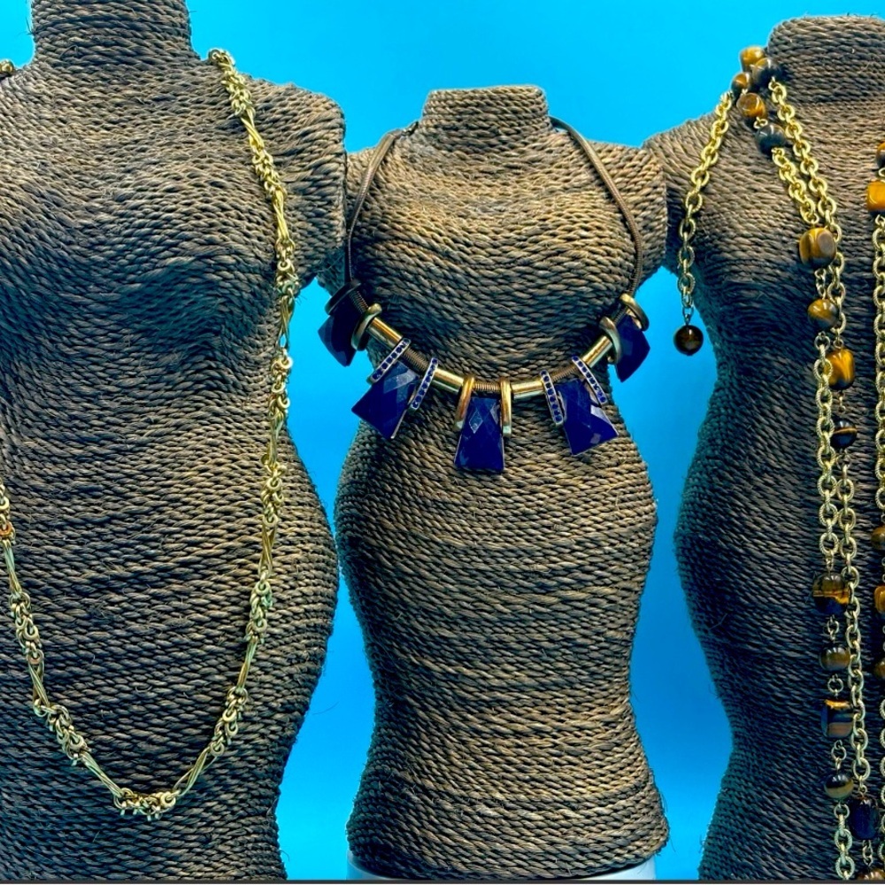 Lot of 8 Gold-Tone Chain Necklaces ‒ Layering Chains • Bulk Jewelry Supply